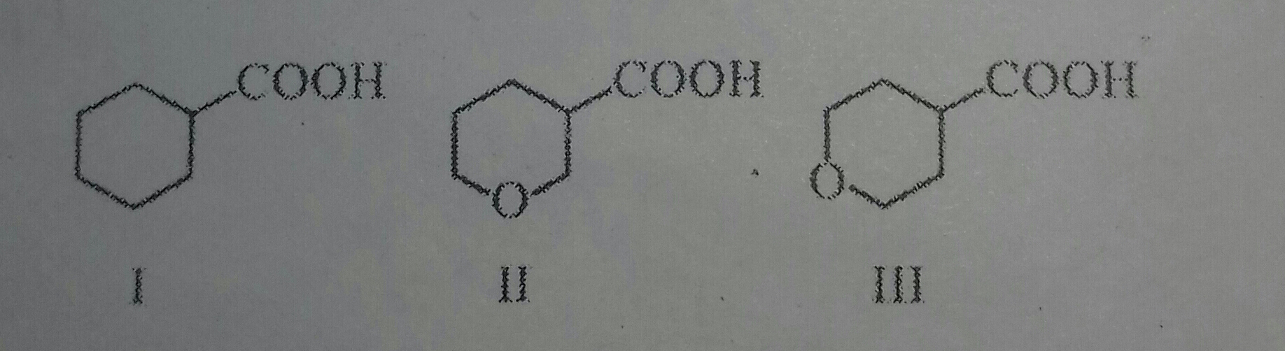 Question image for The correct order of strength of the carboxylic a